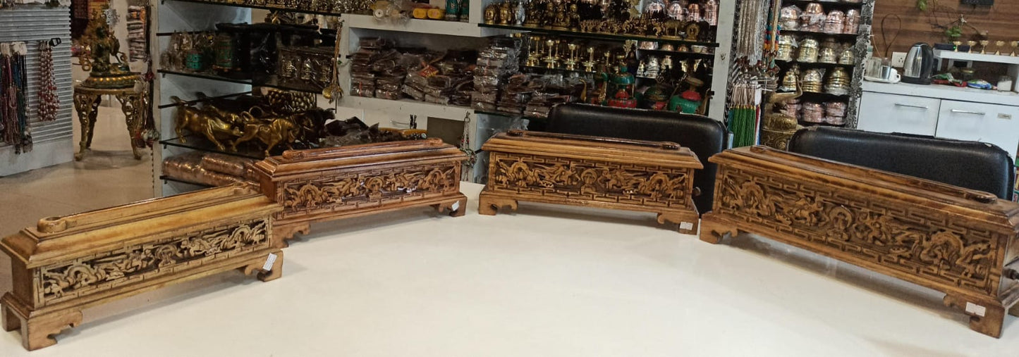 WOODEN PASHUNG CARVED (Tibetan wooden incense box)